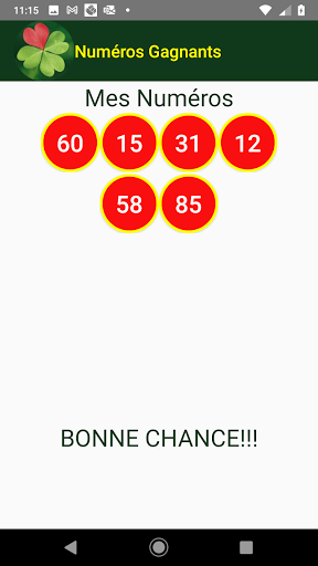 Mes numéros Gagnants Screen 2