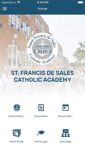 Android application St. Francis de Sales Academy screenshort