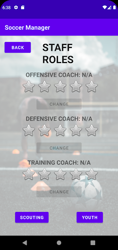Android application Soccer Manager screenshort