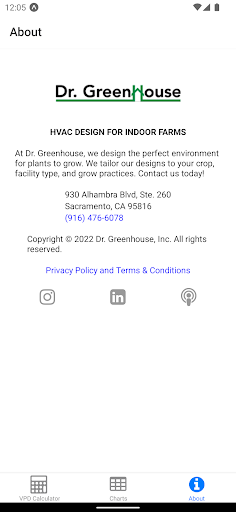 Dr. Greenhouse VPD Calculator Screen 3