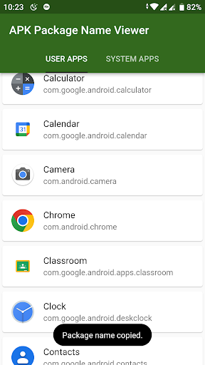 APK Package Name Viewer Screen 3