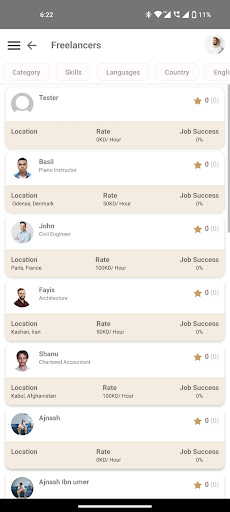 Android application Hive Freelancers screenshort