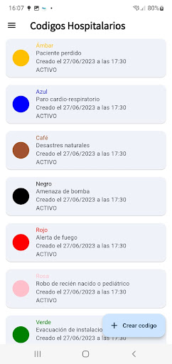 Código Alert HUP Screen 2