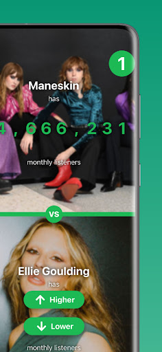 Android application SongDuel: Higher Lower Predict screenshort