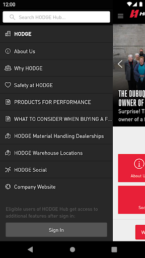 HODGE Hub Screen 2