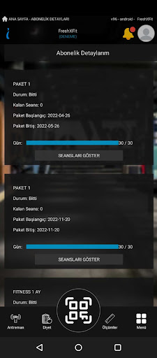 FreshXFit Screen 2