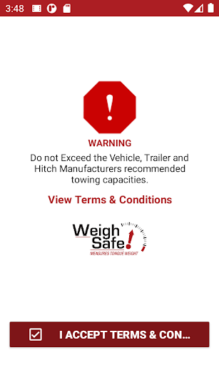 Android application Weigh Safe screenshort