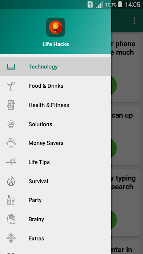 Android application Life Hacks screenshort