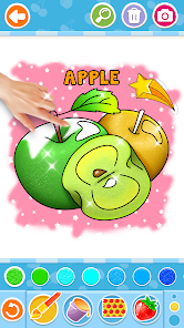 Fruits and Vegetables Coloring Game for Kids screenshots 2