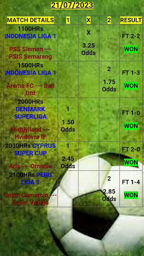 1X2 Matrix Soccer Matches