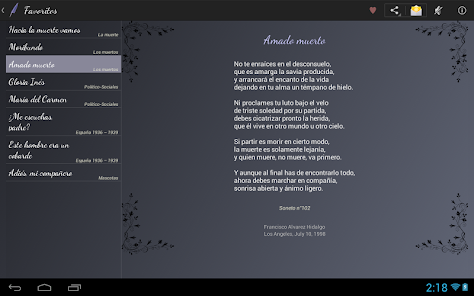 Screenshot 10 Pálida Muerte (poemas) android