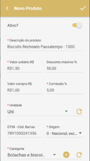 Gmex: Gestão de pedidos e NFCe Screen 3
