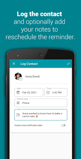 Smart Contact Reminder: Stay in touch