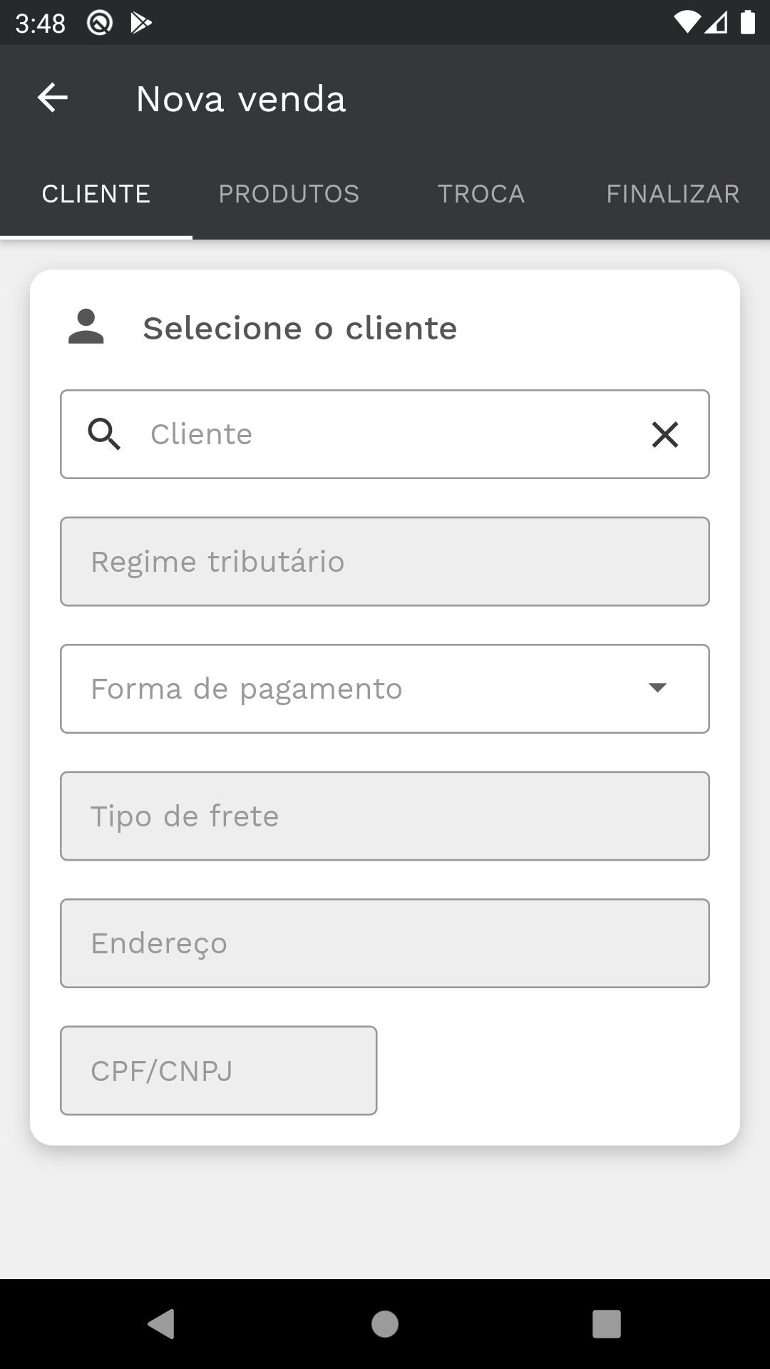 Android application Sauto Gerencial screenshort