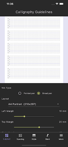 Calligraphy Guidelines Screen 2
