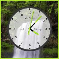 Waterfall live wallpaper with analog clock