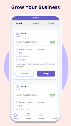 Android application Kidsbook Provider App screenshort
