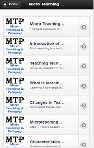 Android application micro teaching and pedagogy screenshort