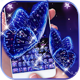 Blue Glitter Butterfly Keyboard Theme icon