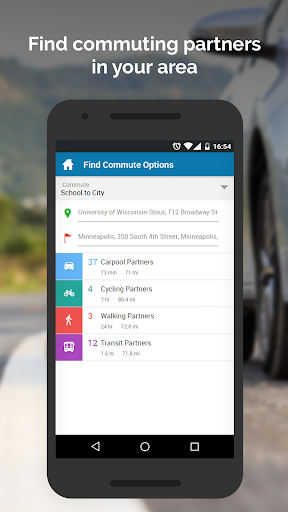 Android application UW-Stout Rideshare screenshort