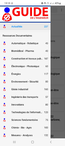 Android application Guide de l'ingénieur screenshort