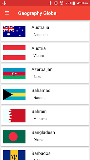 Android application Geography Globe - Countries In screenshort