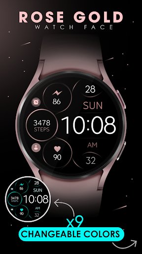 Minimal Rose Gold 3 watch face Screen 3