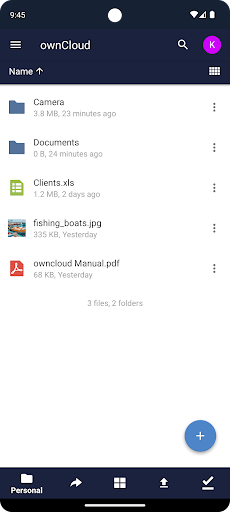 Screenshot of ownCloud