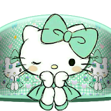 Mint Green Kitty Bowknot Theme icon