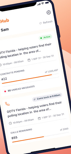 Screenshot of CallHub