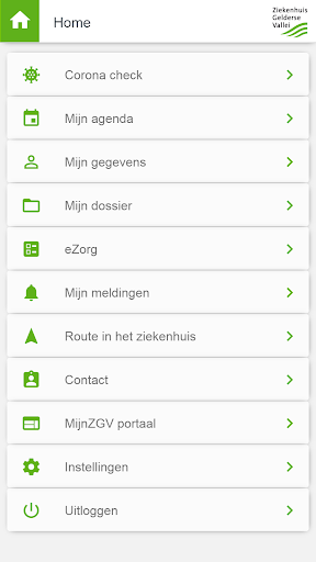 Android application MijnZGV screenshort