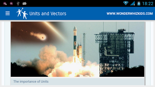 Android application Units and Vectors screenshort