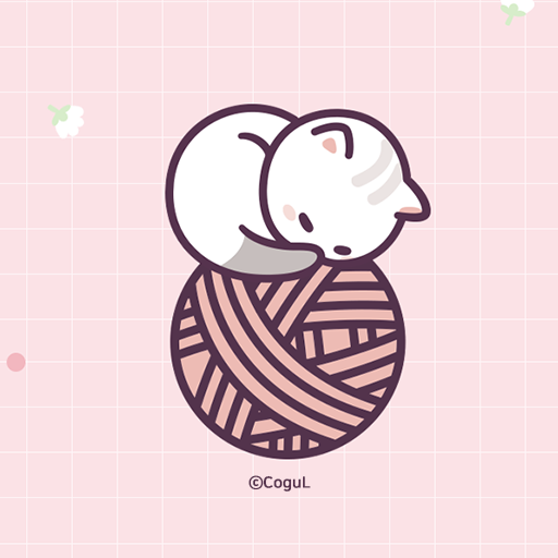 카카오톡 테마 - 화이트 페르시안 냥이 털실 logo