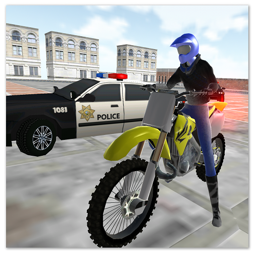 Motocross-Fahrsimulator - Polizei Jagdspiel