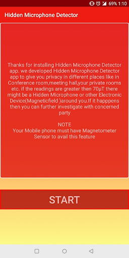 Android application Hidden Microphone Detector screenshort