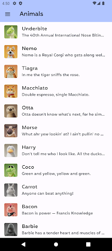Android application Animals screenshort