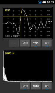 Capture d'écran de l'oscilloscope et du spectre HQ