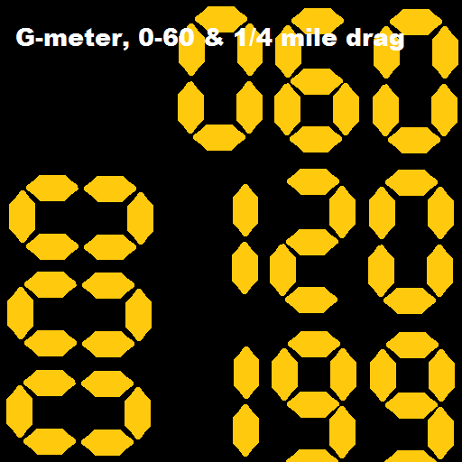 G-meter, 0-60 & 1/4 mile drag logo