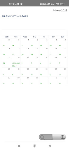 Android application Islamic Calendar Hijri-English screenshort