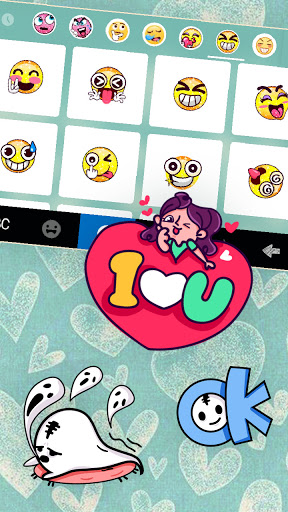 Hearts SMS Keyboard Background Screen 3