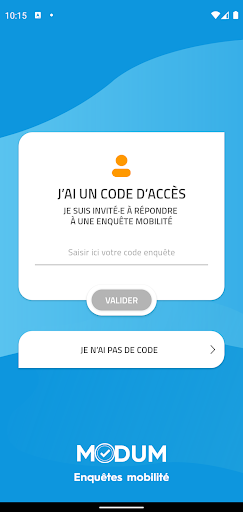 Android application MODUM - Enquête Mobilité screenshort