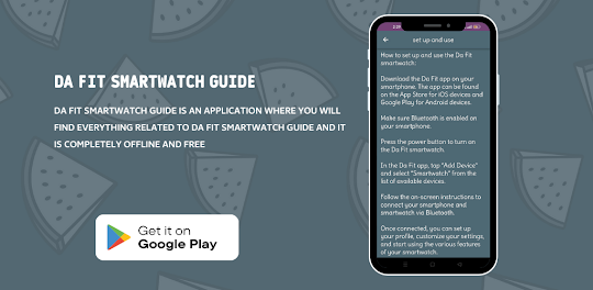 da fit smartwatch guide