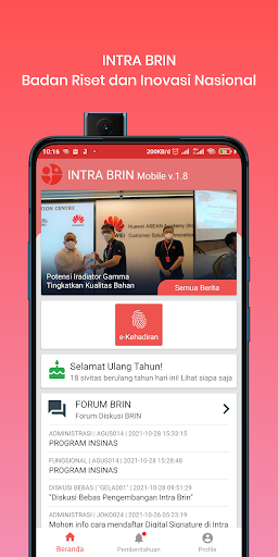 Android application Intra BRIN screenshort