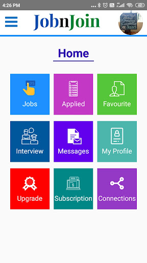 Android application JobnJoin screenshort