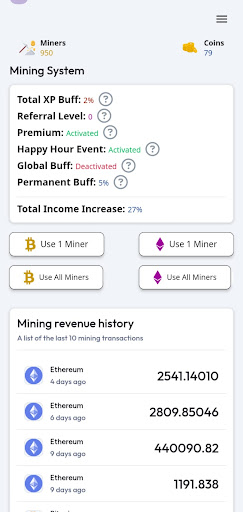 Crypto Cloud Miner App Screen 3