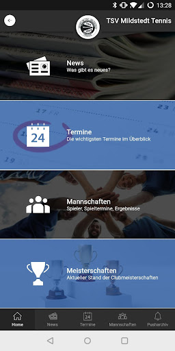 Android application TSV Mildstedt Tennis screenshort