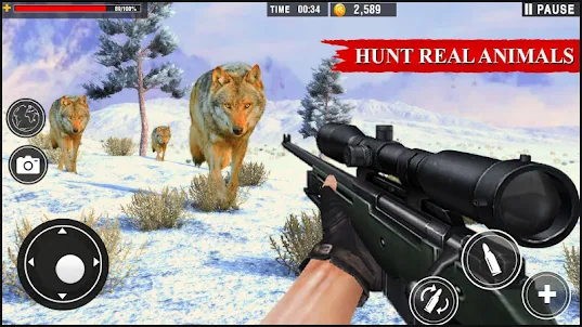 Wolf Hunter: 動物 3d 玩遊戲 猎枪 動作
