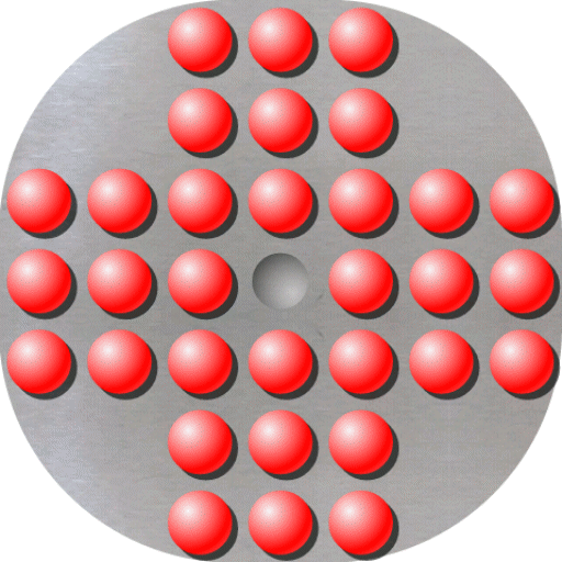 Marble Solitaire with solution logo