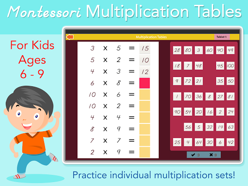 Android application Multiplication Tables - Montes screenshort