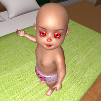 Baby in Dark Yellow Haunted House Scary Baby Game